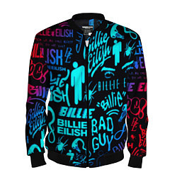 Бомбер мужской Billie Eilish neon pattern, цвет: 3D-черный