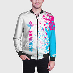 Бомбер мужской Manowar neon gradient style: по-вертикали, цвет: 3D-черный — фото 2