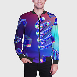 Бомбер мужской Фигуры на градиенте, цвет: 3D-черный — фото 2