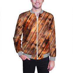 Бомбер мужской Деревянная обшивка, цвет: 3D-меланж — фото 2