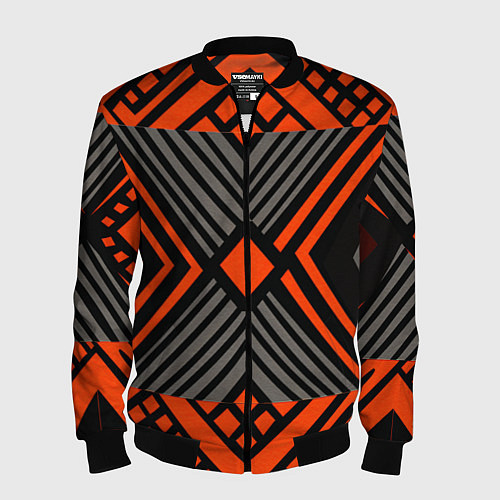 Мужской бомбер Узор в этническом стиле племени масаев / 3D-Черный – фото 1