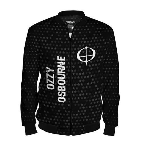 Мужской бомбер Ozzy Osbourne glitch на темном фоне вертикально / 3D-Черный – фото 1