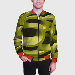 Бомбер мужской Камуфляжные овалы и сеть, цвет: 3D-красный — фото 2