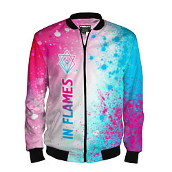 Бомбер мужской In Flames neon gradient style по-вертикали, цвет: 3D-черный