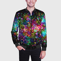 Бомбер мужской Мыльные пузырики, цвет: 3D-черный — фото 2