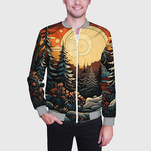 Мужской бомбер Волшебная роспись / 3D-Меланж – фото 3