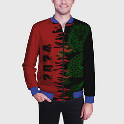 Бомбер мужской Зеленый дракон - 2024, цвет: 3D-синий — фото 2