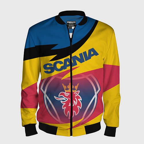 Мужской бомбер Scania logo / 3D-Черный – фото 1