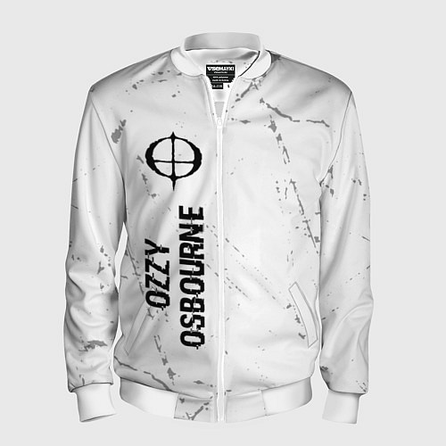 Мужской бомбер Ozzy Osbourne glitch на светлом фоне по-вертикали / 3D-Белый – фото 1