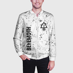 Бомбер мужской Behemoth glitch на светлом фоне вертикально, цвет: 3D-белый — фото 2