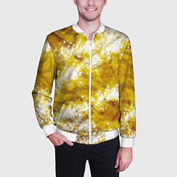 Бомбер мужской Желто-белая абстракция, цвет: 3D-белый — фото 2