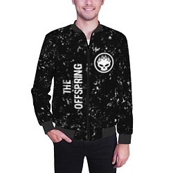 Бомбер мужской The Offspring glitch на темном фоне вертикально, цвет: 3D-черный — фото 2