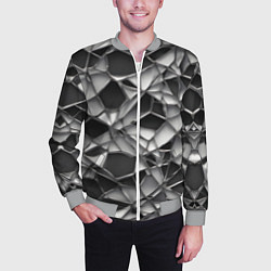 Бомбер мужской Чёрно-белая сетка, цвет: 3D-меланж — фото 2