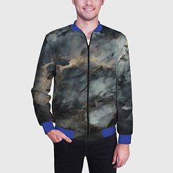 Бомбер мужской Темно-серый мрамор, цвет: 3D-синий — фото 2