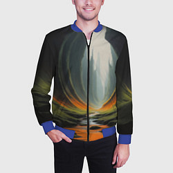 Бомбер мужской Природа на загадочной планете, цвет: 3D-синий — фото 2
