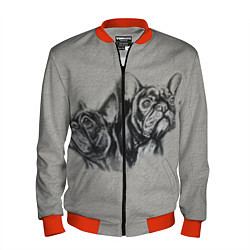 Мужской бомбер Французские бульдоги пара
