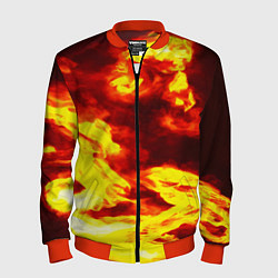 Бомбер мужской Огненное безумие, цвет: 3D-красный