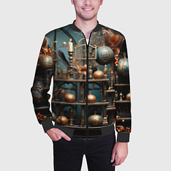 Бомбер мужской Новогодняя полка, цвет: 3D-черный — фото 2