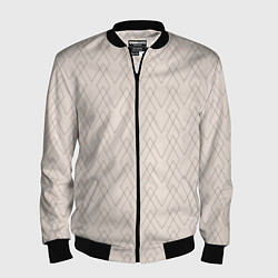 Бомбер мужской Бежевый геометричные линии, цвет: 3D-черный