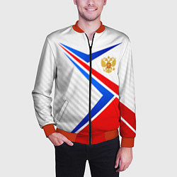 Бомбер мужской Герб РФ - классические цвета флага, цвет: 3D-красный — фото 2