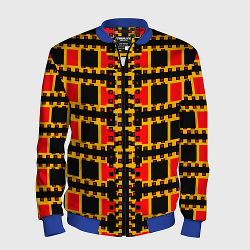 Мужской бомбер Королевские квадраты / 3D-Синий – фото 1