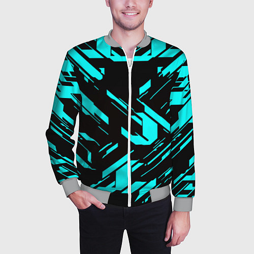 Мужской бомбер Айзек стиль неоновый броня / 3D-Меланж – фото 3