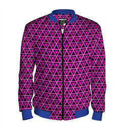 Бомбер мужской Розовые и чёрные треугольники, цвет: 3D-синий