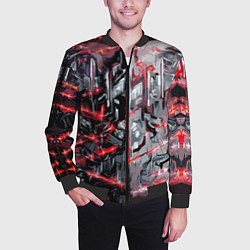 Бомбер мужской Адский доспех в царапинах, цвет: 3D-черный — фото 2