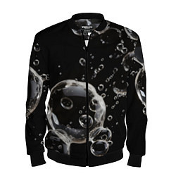 Бомбер мужской Пузыри на черном, цвет: 3D-черный