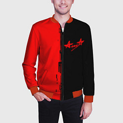 Бомбер мужской Алиса рок группа краски альбом, цвет: 3D-красный — фото 2