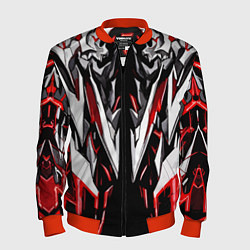 Бомбер мужской Белый и красный металл, цвет: 3D-красный