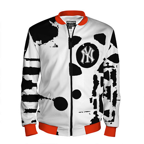 Мужской бомбер New York yankees - baseball team pattern / 3D-Красный – фото 1