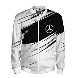 Бомбер мужской Mercedes benz краски чернобелая геометрия, цвет: 3D-белый