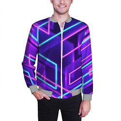 Бомбер мужской Neon Geometric, цвет: 3D-меланж — фото 2