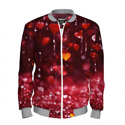 Бомбер мужской Дождь из сердечек, цвет: 3D-меланж