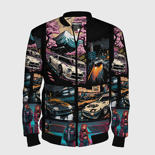 Мужской бомбер Japanese jdm art / 3D-Черный – фото 1