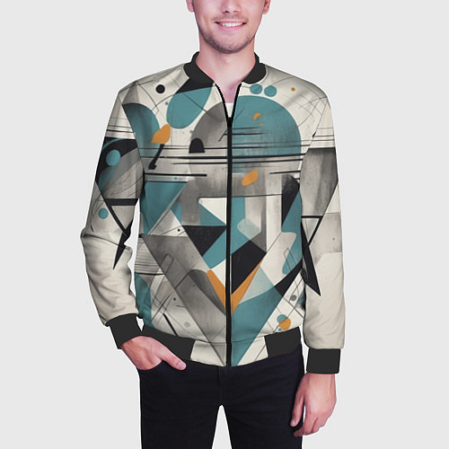 Мужской бомбер Три человека авангард / 3D-Черный – фото 3