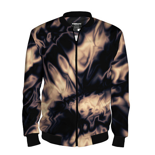 Мужской бомбер Абстракция шёлк / 3D-Черный – фото 1