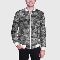 Бомбер мужской Кудрявая шерсть баранов, цвет: 3D-белый — фото 2