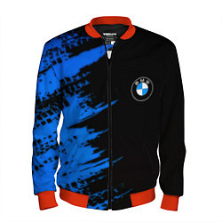 Бомбер мужской BMW краски синие, цвет: 3D-красный
