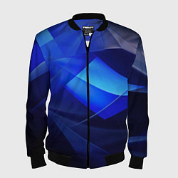 Мужской бомбер Черно-синий абстрактный фон