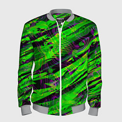 Мужской бомбер Зеленые узоры паттерны