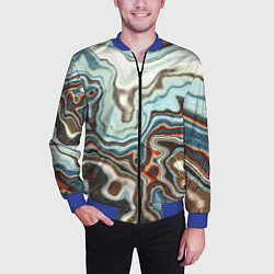 Бомбер мужской Мраморная текстура, цвет: 3D-синий — фото 2