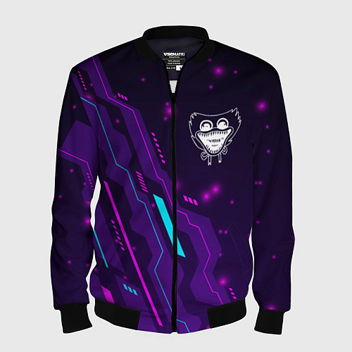 Мужской бомбер Poppy Playtime neon gaming / 3D-Черный – фото 1