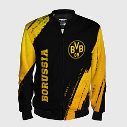 Бомбер мужской Borussia - gold gradient вертикально, цвет: 3D-черный