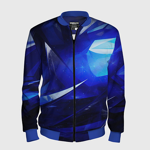 Мужской бомбер Black and blue abstract background sport style / 3D-Синий – фото 1