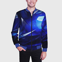Бомбер мужской Black and blue abstract background sport style, цвет: 3D-синий — фото 2
