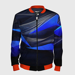 Мужской бомбер Black and blue abstract background sport style