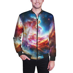 Бомбер мужской The cosmic nebula, цвет: 3D-черный — фото 2