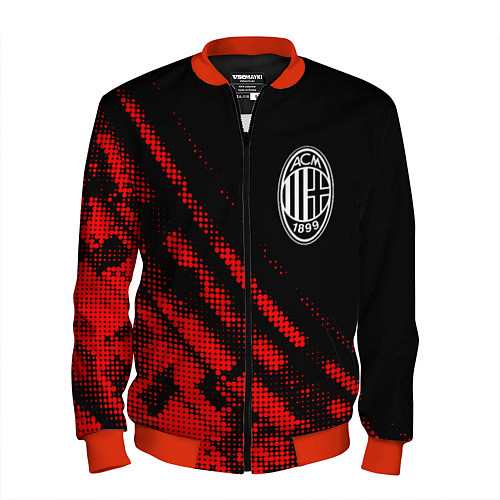 Мужской бомбер AC Milan sport grunge / 3D-Красный – фото 1